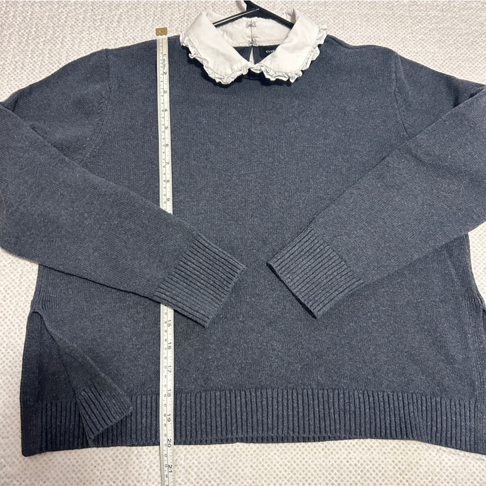 Club Monaco Ruffle Collar Sweater Gray - Picture 8 of 8
